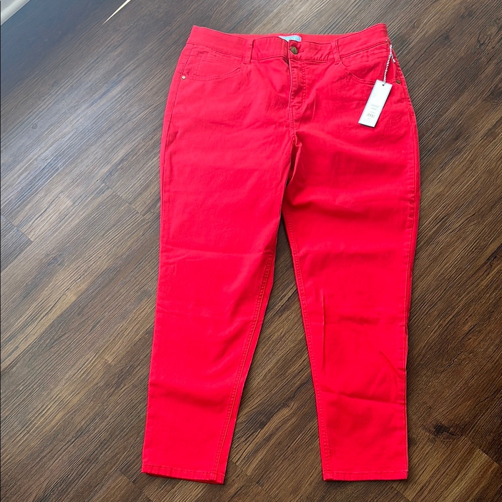 Draper James RSVP Red Mid Rise Skinny Jeans